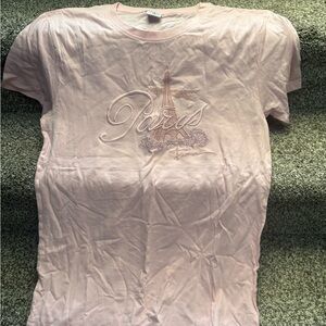 Pink Paris Embroided T-Shirt